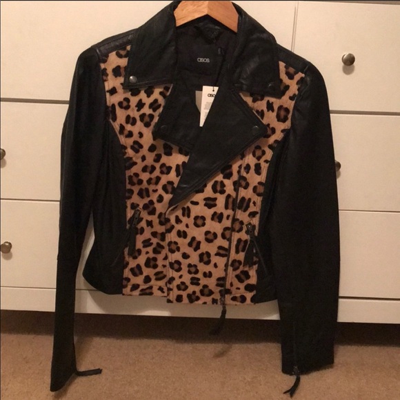 🐆ASOS 💯 leather & leopard fur jacket - Picture 3 of 5